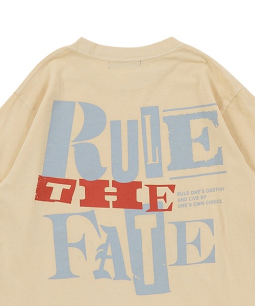 RULE THE FATE(ルールザフェイト)の「RTF ANARCHIC LONG SLEEVE TEE/アナ―キックロングスリーブティー(Tシャツ/カットソー・メンズ・ベージュ/ブラック・1/2)」の5枚目の写真