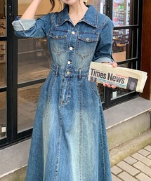 旬顔デニムワンピース