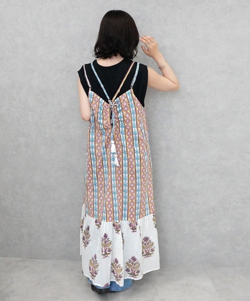 SELECT LEVERY(セレクトリベリー)の「ポケット付き 綿100% ボタニカル柄キャミワンピース(ワンピース・レディース・イエロー/ホワイト/ブルー・FREE)」の9枚目の写真