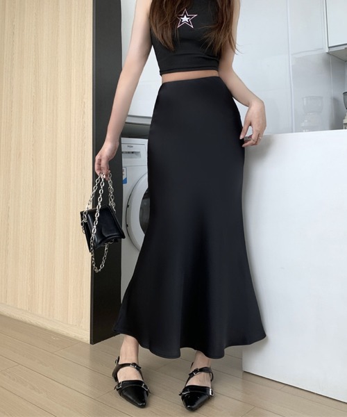 2ly2(トゥーリートゥー)の「大人フェミニン♪揺れ感がきれいなマーメイドスカート(スカート・レディース・ブラック/ベージュ・FREE)」の8枚目の写真