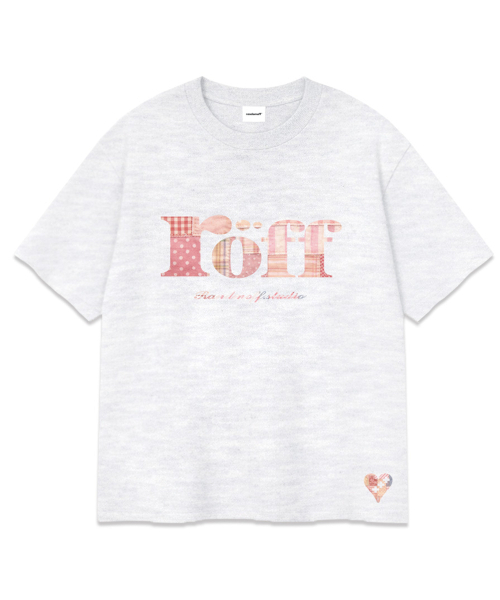 RANDOMOFF(ランダムオフ)の「ROEFF TYPE PLAY PINK PATCH T-SHIRT (3color)(Tシャツ/カットソー・レディース・ホワイト/ライトグレー/ブラック・SMALL/MEDIUM/LARGE/X-LARGE)」の6枚目の写真