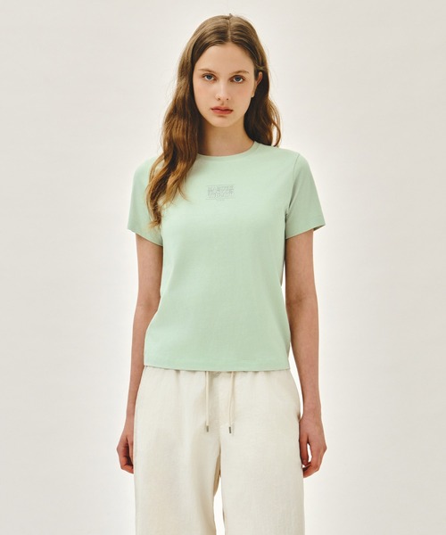 MARITHE + FRANCOIS GIRBAUD(マリテフランソワジルボー)の「W SMALL CLASSIC LOGO TEE(Tシャツ/カットソー・レディース・ホワイト/ライトグリーン/ブラック・SMALL/MEDIUM)」の1枚目の写真