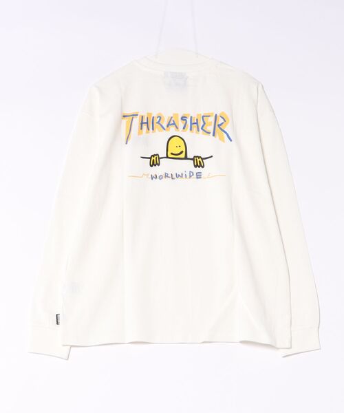 THRASHER(スラッシャー)の「【THRASHER / スラッシャー】マークゴンザレスアート ワンポイント刺繍 クルーネックロンT(Tシャツ/カットソー・メンズ・ホワイト/アッシュグレー/ブラック・LARGE/MEDIUM/X-LARGE)」の4枚目の写真