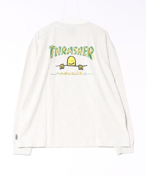 THRASHER(スラッシャー)の「【THRASHER / スラッシャー】マークゴンザレスアート ワンポイント刺繍 クルーネックロンT(Tシャツ/カットソー・メンズ・ホワイト/アッシュグレー/ブラック・LARGE/MEDIUM/X-LARGE)」の5枚目の写真