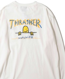 【THRASHER / スラッシャー】マークゴンザレスアート ワンポイント刺繍 クルーネックロンT
