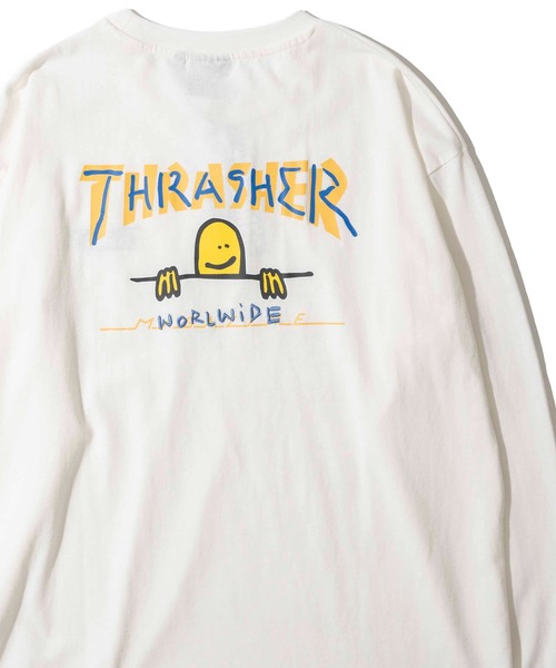 THRASHER(スラッシャー)の「【THRASHER / スラッシャー】マークゴンザレスアート ワンポイント刺繍 クルーネックロンT(Tシャツ/カットソー・メンズ・ホワイト/アッシュグレー/ブラック・LARGE/MEDIUM/X-LARGE)」の1枚目の写真