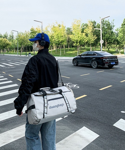 WESTBOY(ウエストボーイ)の「Y2K ユニセックス リップストップ ボストンバッグ WO26W2BG16(ボストンバッグ・メンズ・ネイビー/グレー・FREE)」の5枚目の写真