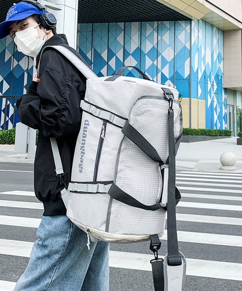 WESTBOY(ウエストボーイ)の「Y2K ユニセックス リップストップ ボストンバッグ WO26W2BG16(ボストンバッグ・メンズ・ネイビー/グレー・FREE)」の7枚目の写真