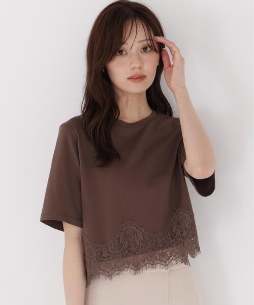 PROPORTION BODY DRESSING(プロポーションボディドレッシング)の「レーストリムカットソー / 1216260800(Tシャツ/カットソー・レディース・ブラウン/ホワイト/ダークグレー・FREE)」の3枚目の写真