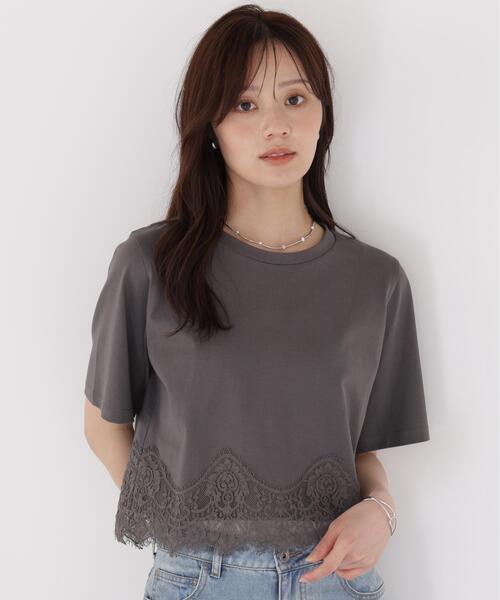PROPORTION BODY DRESSING(プロポーションボディドレッシング)の「レーストリムカットソー / 1216260800(Tシャツ/カットソー・レディース・ブラウン/ホワイト/ダークグレー・FREE)」の5枚目の写真