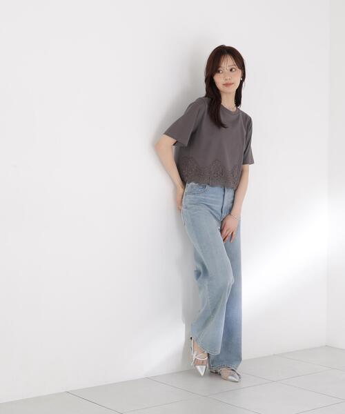 PROPORTION BODY DRESSING(プロポーションボディドレッシング)の「レーストリムカットソー / 1216260800(Tシャツ/カットソー・レディース・ブラウン/ホワイト/ダークグレー・FREE)」の6枚目の写真