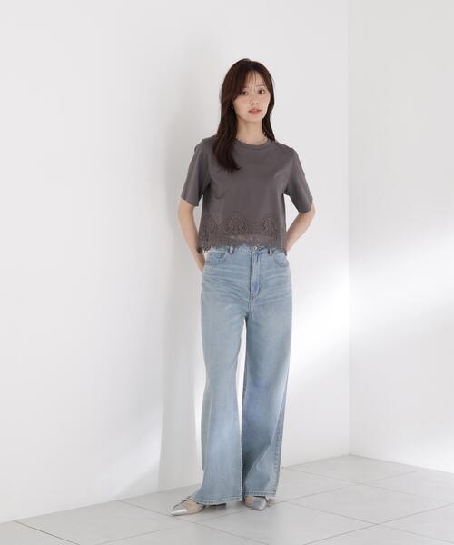 PROPORTION BODY DRESSING(プロポーションボディドレッシング)の「レーストリムカットソー / 1216260800(Tシャツ/カットソー・レディース・ブラウン/ホワイト/ダークグレー・FREE)」の8枚目の写真
