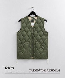 TAION（タイオン）の「【TAION(タイオン)】〈ユニセックス〉ミリタリー VネックWジップ ダウンベスト-ソフトシェル（ダウンベスト）」