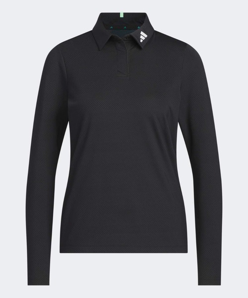 adidas(アディダス)の「ジャカード長袖ポロ【adidas Golf/アディダスゴルフ】(ポロシャツ・レディース・ブラック・X-SMALL/X-LARGE/SMALL/LARGE/XX-LARGE/MEDIUM)」の4枚目の写真