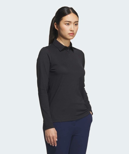 adidas(アディダス)の「ジャカード長袖ポロ【adidas Golf/アディダスゴルフ】(ポロシャツ・レディース・ブラック・X-SMALL/X-LARGE/SMALL/LARGE/XX-LARGE/MEDIUM)」の3枚目の写真