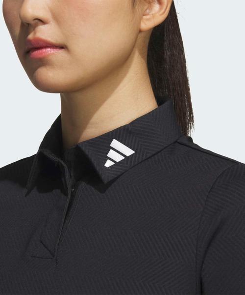 adidas(アディダス)の「ジャカード長袖ポロ【adidas Golf/アディダスゴルフ】(ポロシャツ・レディース・ブラック・X-SMALL/X-LARGE/SMALL/LARGE/XX-LARGE/MEDIUM)」の5枚目の写真