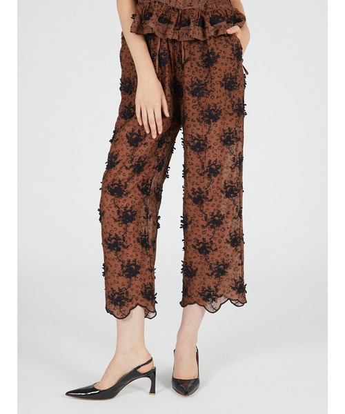 crinkle crinkle crinkle（クリンクルクリンクルクリンクル）の「【crinkle crinkle crinkle】3D embroidery leopard easy pants/3Dエンブロイダリーレオパードイージーパンツ（その他パンツ・レディース・ブラウン・FREE）」の10枚目の写真