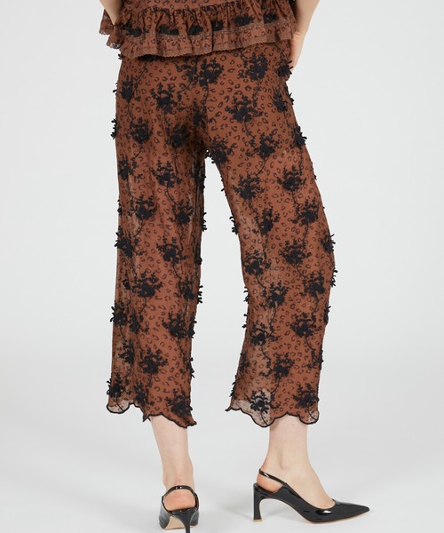 crinkle crinkle crinkle（クリンクルクリンクルクリンクル）の「【crinkle crinkle crinkle】3D embroidery leopard easy pants/3Dエンブロイダリーレオパードイージーパンツ（その他パンツ・レディース・ブラウン・FREE）」の11枚目の写真