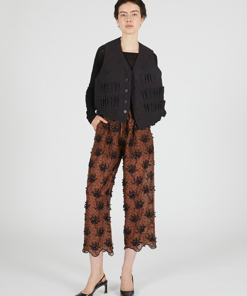 crinkle crinkle crinkle（クリンクルクリンクルクリンクル）の「【crinkle crinkle crinkle】3D embroidery leopard easy pants/3Dエンブロイダリーレオパードイージーパンツ（その他パンツ・レディース・ブラウン・FREE）」の13枚目の写真