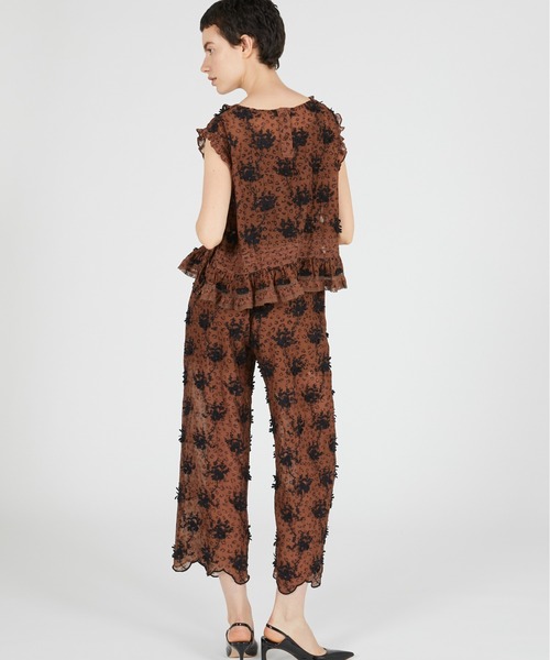 crinkle crinkle crinkle（クリンクルクリンクルクリンクル）の「【crinkle crinkle crinkle】3D embroidery leopard easy pants/3Dエンブロイダリーレオパードイージーパンツ（その他パンツ・レディース・ブラウン・FREE）」の15枚目の写真