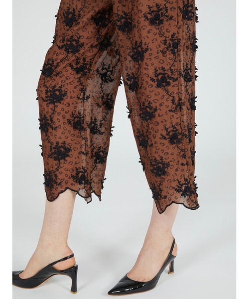 crinkle crinkle crinkle（クリンクルクリンクルクリンクル）の「【crinkle crinkle crinkle】3D embroidery leopard easy pants/3Dエンブロイダリーレオパードイージーパンツ（その他パンツ・レディース・ブラウン・FREE）」の4枚目の写真