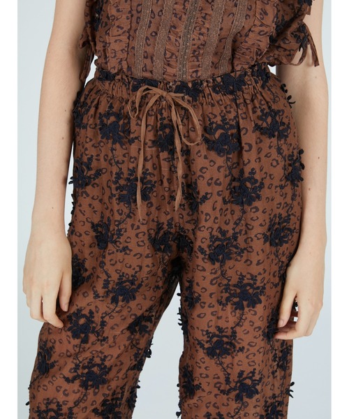 crinkle crinkle crinkle（クリンクルクリンクルクリンクル）の「【crinkle crinkle crinkle】3D embroidery leopard easy pants/3Dエンブロイダリーレオパードイージーパンツ（その他パンツ・レディース・ブラウン・FREE）」の5枚目の写真