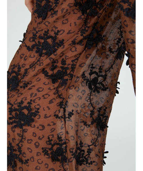 crinkle crinkle crinkle（クリンクルクリンクルクリンクル）の「【crinkle crinkle crinkle】3D embroidery leopard easy pants/3Dエンブロイダリーレオパードイージーパンツ（その他パンツ・レディース・ブラウン・FREE）」の8枚目の写真