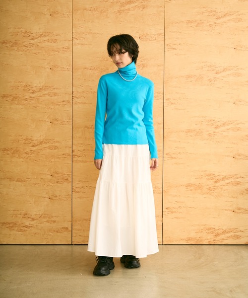 uchi.(ウチ)の「ハイゲージタートルネックニットプルオーバー(ニット/セーター・レディース・ブラウン/アイボリー・FREE)」の4枚目の写真