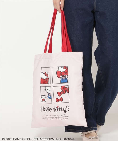 WILLSELECTION(ウィルセレクション)の「WILLSELECTION×HELLO KITTY トートバッグ(トートバッグ・レディース・オフホワイト/ピンク/ブルー・FREE)」の3枚目の写真
