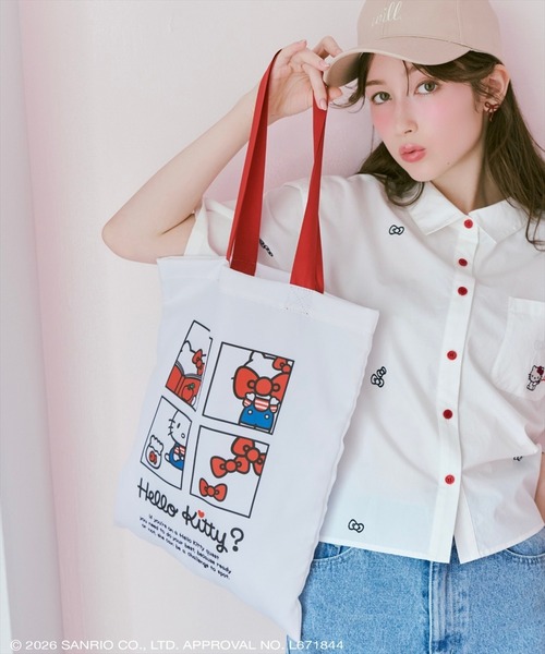 WILLSELECTION(ウィルセレクション)の「WILLSELECTION×HELLO KITTY トートバッグ(トートバッグ・レディース・オフホワイト/ピンク/ブルー・FREE)」の4枚目の写真