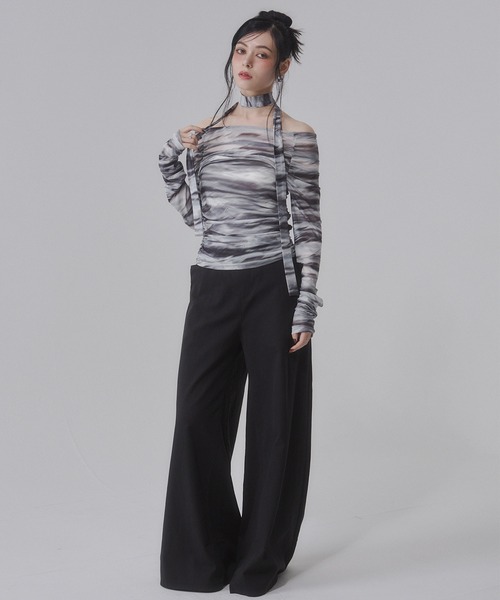 ENVYM(アンビー)の「ローライズルーズワイドパンツ(その他パンツ・レディース・カーキ/ブラック・SMALL)」の6枚目の写真