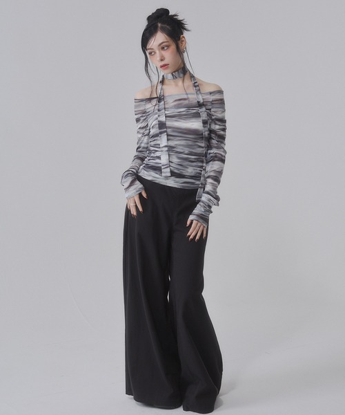 ENVYM(アンビー)の「ローライズルーズワイドパンツ(その他パンツ・レディース・カーキ/ブラック・SMALL)」の13枚目の写真