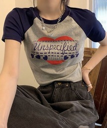 【CANVAS＋】ハートグラフィックラグランTシャツ