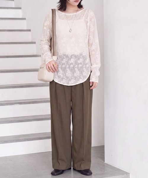 SELECT LEVERY（セレクトリベリー）の「ウェーブレースプルオーバー（Tシャツ/カットソー・レディース・ブラック/キナリ・FREE）」の6枚目の写真
