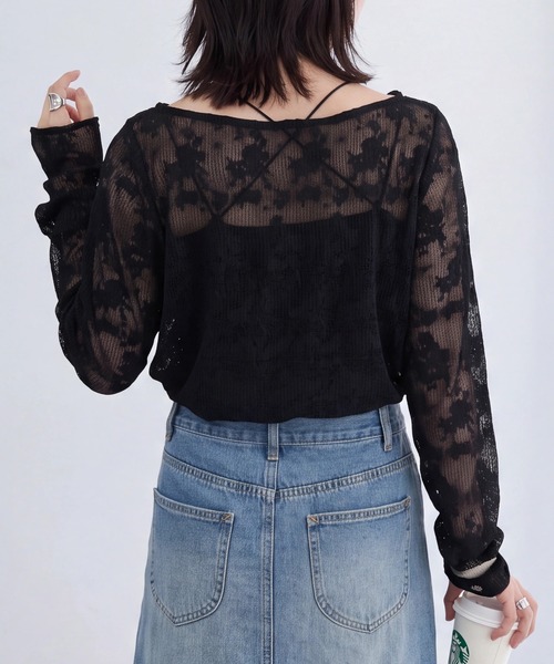 SELECT LEVERY（セレクトリベリー）の「ウェーブレースプルオーバー（Tシャツ/カットソー・レディース・ブラック/キナリ・FREE）」の15枚目の写真