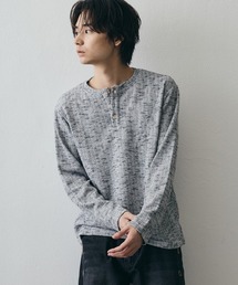 Mixed-Yarn Henley Neck Long-Sleeve Top / ミックスヤーンヘンリーネックロングカットソー