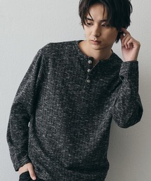 Mixed-Yarn Henley Neck Long-Sleeve Top / ミックスヤーンヘンリーネックロングカットソー