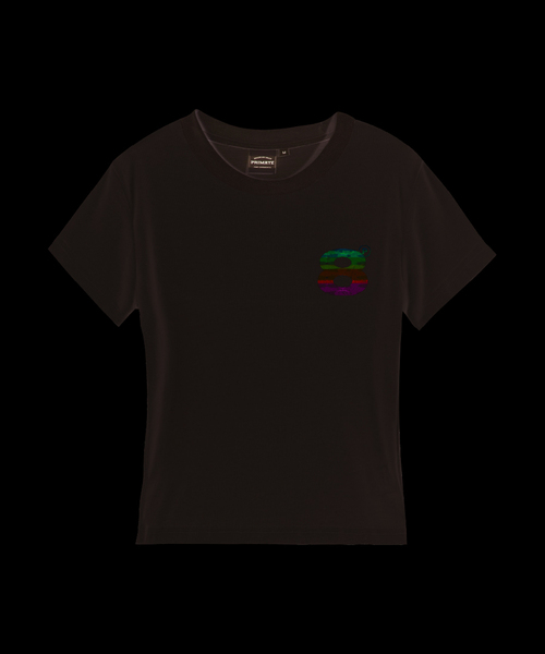 PRIMATE(プライメイト)の「RAINBOW BALL レディース スリムフィット 半袖Tシャツ 4 COLORS(Tシャツ/カットソー・レディース・ブラック/ホワイト/チャコール/クリーム・LARGE/MEDIUM/SMALL)」の1枚目の写真
