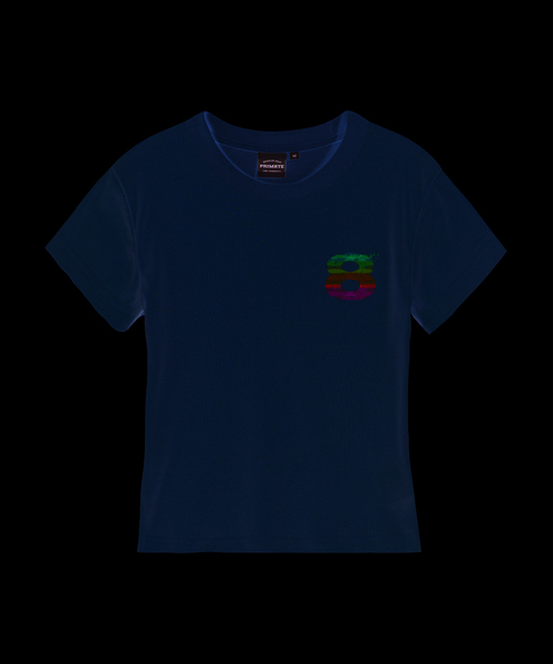 PRIMATE(プライメイト)の「RAINBOW BALL レディース スリムフィット 半袖Tシャツ 4 COLORS(Tシャツ/カットソー・レディース・ブラック/ホワイト/チャコール/クリーム・LARGE/MEDIUM/SMALL)」の4枚目の写真