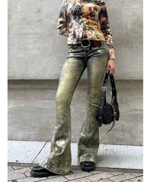 【Desigual × マリア・エコステ】Floral print flare denim / フローラルプリントフレアデニム