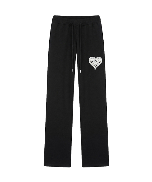 muahmuah（ムーアムーア）の「LOVEアップリケ ウエストゴムパンツ [ブラック]（スウェットパンツ・レディース・その他・FREE）」の10枚目の写真