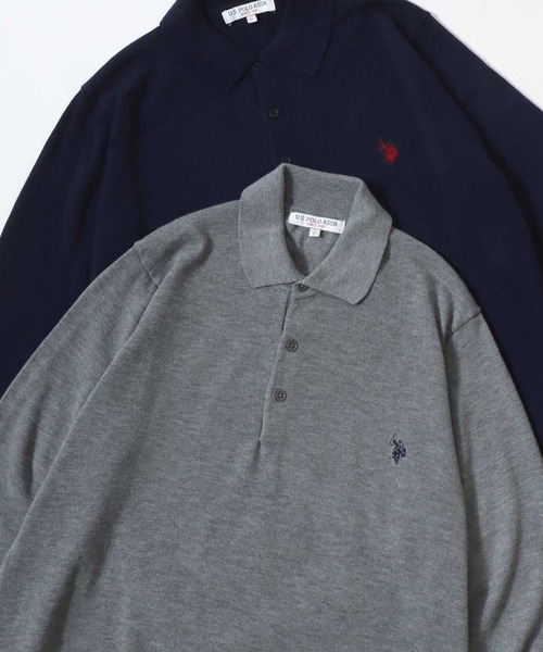 U.S. POLO ASSN.(ユーエスポロアッスン)の「U.S. POLO ASSN./ユーエスポロアッスン ウール混 ハイゲージニット ロゴ ワンポイント刺繍 ポロ セーター/レディース メンズ(ニット/セーター・メンズ・ブラック/ネイビー/グレー/アイボリー/モカ・LL/M/L)」の3枚目の写真