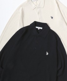 U.S. POLO ASSN./ユーエスポロアッスン ウール混 ハイゲージニット ロゴ ワンポイント刺繍 ポロ セーター/レディース メンズ