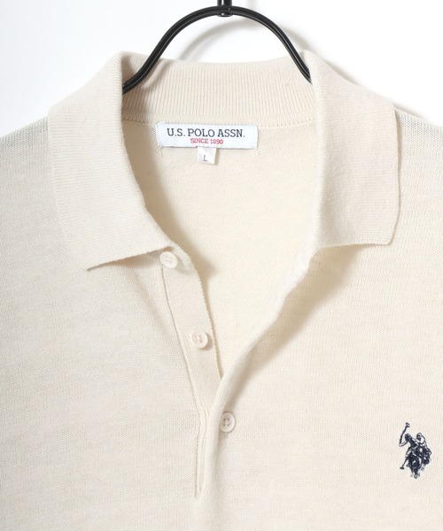 U.S. POLO ASSN.(ユーエスポロアッスン)の「U.S. POLO ASSN./ユーエスポロアッスン ウール混 ハイゲージニット ロゴ ワンポイント刺繍 ポロ セーター/レディース メンズ(ニット/セーター・メンズ・ブラック/ネイビー/グレー/アイボリー/モカ・LL/M/L)」の14枚目の写真