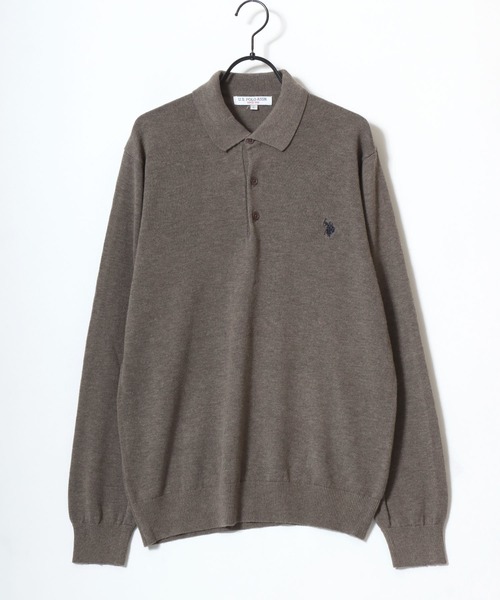 U.S. POLO ASSN.(ユーエスポロアッスン)の「U.S. POLO ASSN./ユーエスポロアッスン ウール混 ハイゲージニット ロゴ ワンポイント刺繍 ポロ セーター/レディース メンズ(ニット/セーター・メンズ・ブラック/ネイビー/グレー/アイボリー/モカ・LL/M/L)」の18枚目の写真