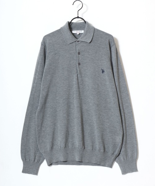 U.S. POLO ASSN.(ユーエスポロアッスン)の「U.S. POLO ASSN./ユーエスポロアッスン ウール混 ハイゲージニット ロゴ ワンポイント刺繍 ポロ セーター/レディース メンズ(ニット/セーター・メンズ・ブラック/ネイビー/グレー/アイボリー/モカ・LL/M/L)」の19枚目の写真
