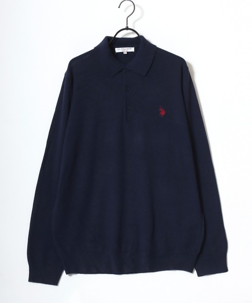 U.S. POLO ASSN.(ユーエスポロアッスン)の「U.S. POLO ASSN./ユーエスポロアッスン ウール混 ハイゲージニット ロゴ ワンポイント刺繍 ポロ セーター/レディース メンズ(ニット/セーター・メンズ・ブラック/ネイビー/グレー/アイボリー/モカ・LL/M/L)」の17枚目の写真