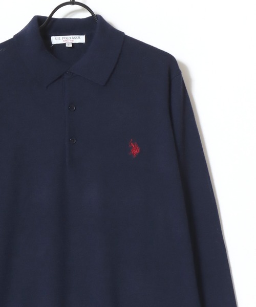 U.S. POLO ASSN.(ユーエスポロアッスン)の「U.S. POLO ASSN./ユーエスポロアッスン ウール混 ハイゲージニット ロゴ ワンポイント刺繍 ポロ セーター/レディース メンズ(ニット/セーター・メンズ・ブラック/ネイビー/グレー/アイボリー/モカ・LL/M/L)」の22枚目の写真
