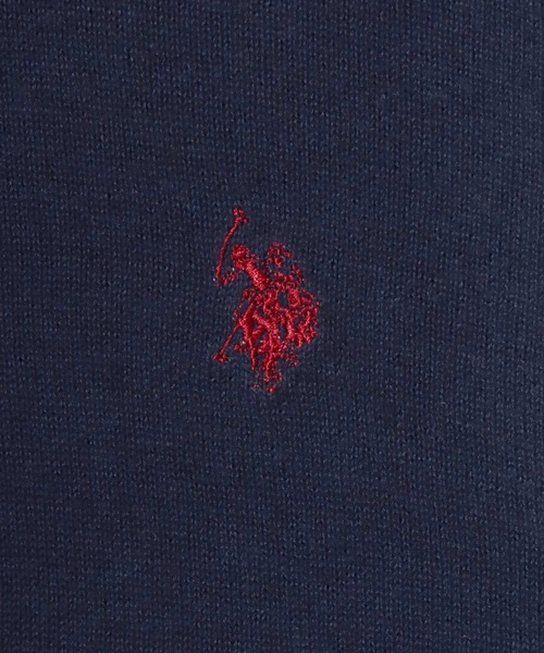 U.S. POLO ASSN.(ユーエスポロアッスン)の「U.S. POLO ASSN./ユーエスポロアッスン ウール混 ハイゲージニット ロゴ ワンポイント刺繍 ポロ セーター/レディース メンズ(ニット/セーター・メンズ・ブラック/ネイビー/グレー/アイボリー/モカ・LL/M/L)」の6枚目の写真