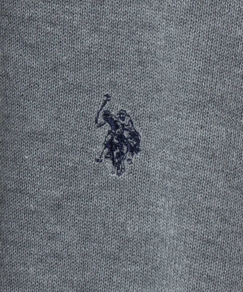U.S. POLO ASSN.(ユーエスポロアッスン)の「U.S. POLO ASSN./ユーエスポロアッスン ウール混 ハイゲージニット ロゴ ワンポイント刺繍 ポロ セーター/レディース メンズ(ニット/セーター・メンズ・ブラック/ネイビー/グレー/アイボリー/モカ・LL/M/L)」の8枚目の写真